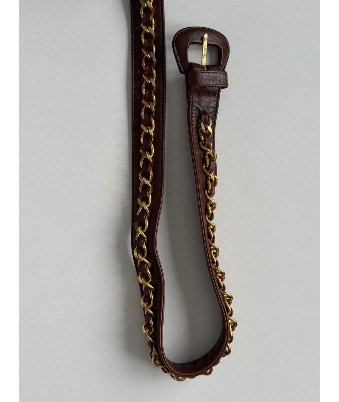 CHANEL Коричневая кожаная поясная сумка, фото 4