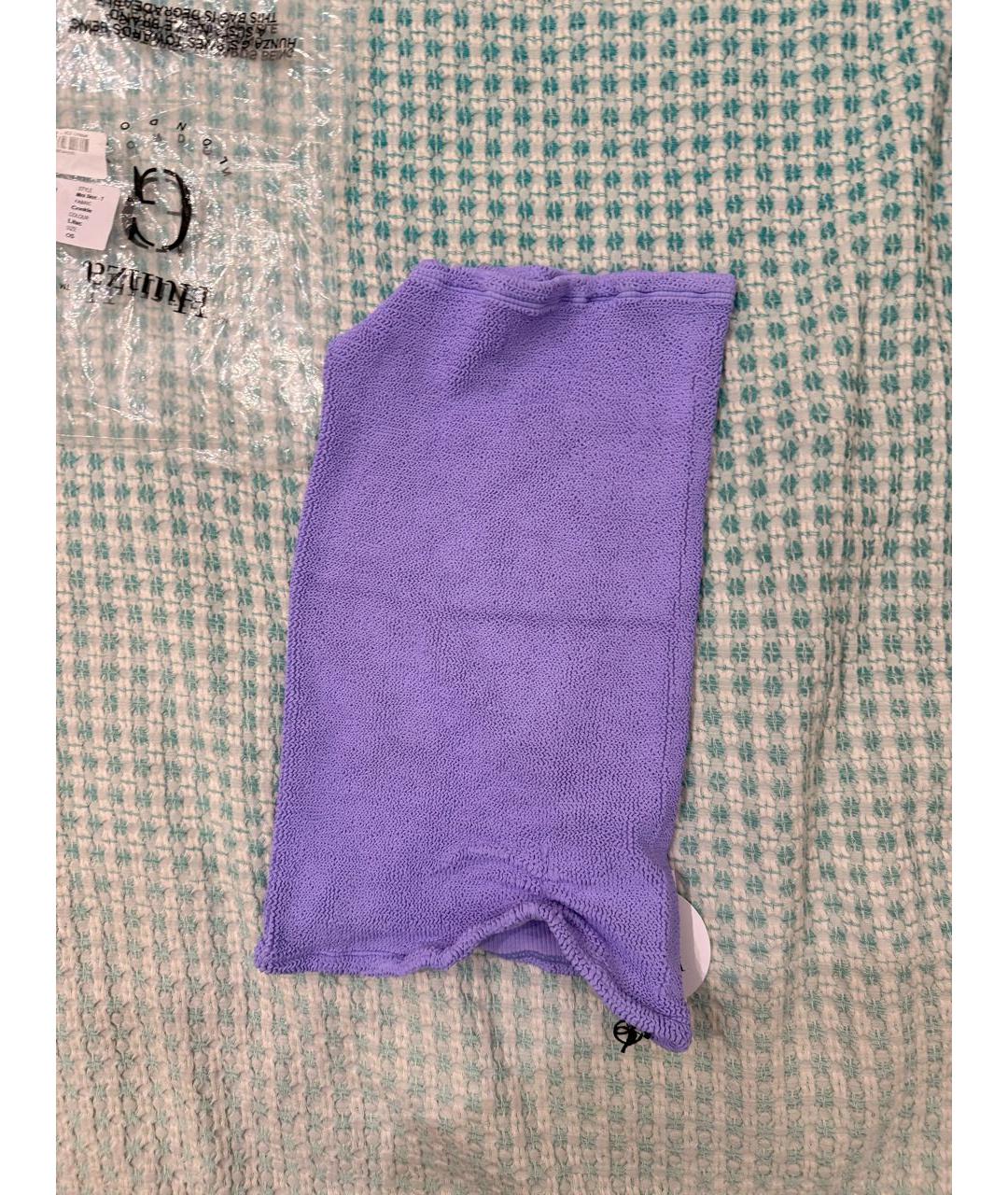 HUNZA G Фиолетовая полиамидовая юбка мини, фото 3