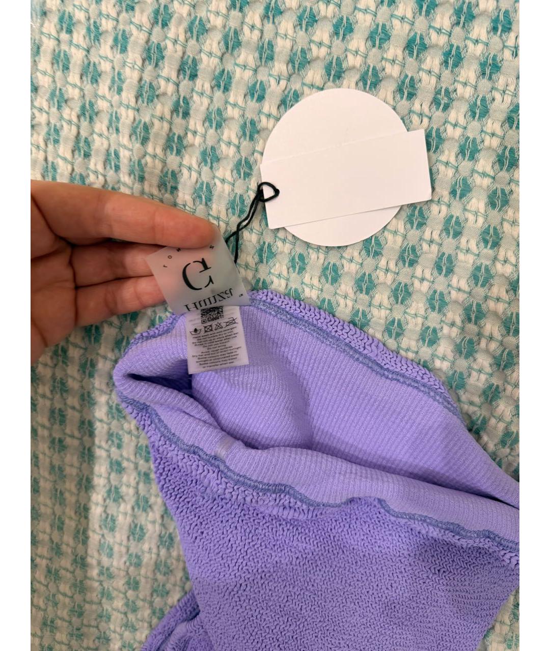 HUNZA G Фиолетовая полиамидовая юбка мини, фото 5