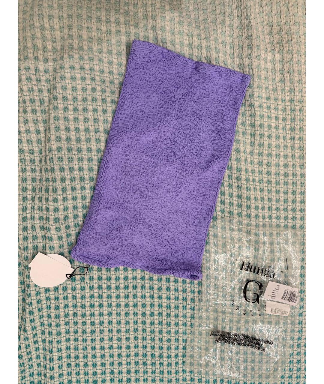 HUNZA G Фиолетовая полиамидовая юбка мини, фото 6