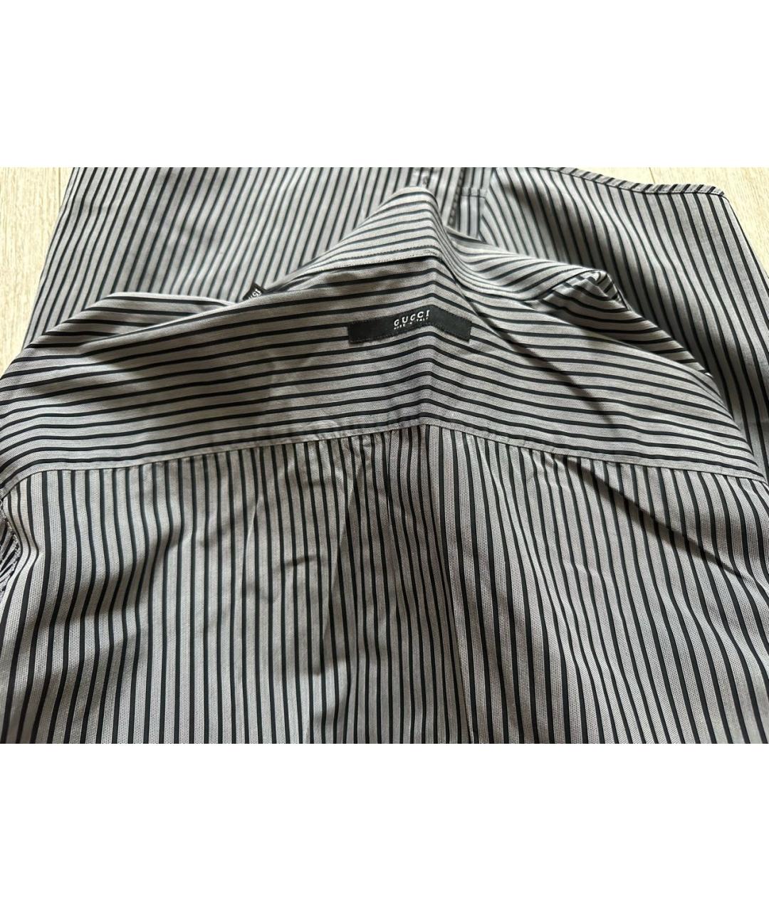 GUCCI Антрацитовая хлопковая классическая рубашка, фото 3