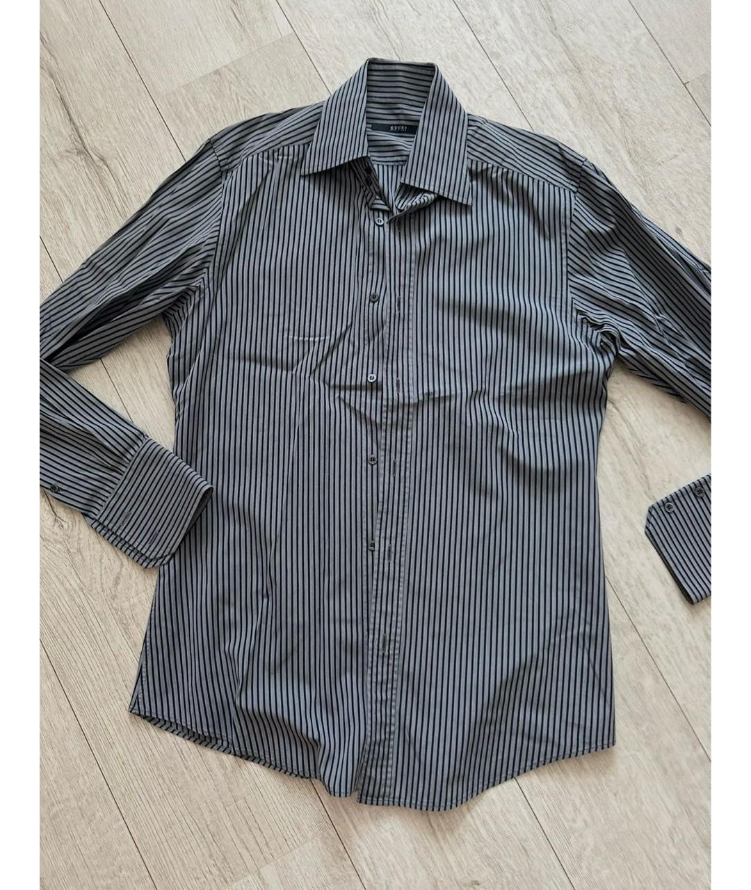 GUCCI Антрацитовая хлопковая классическая рубашка, фото 6