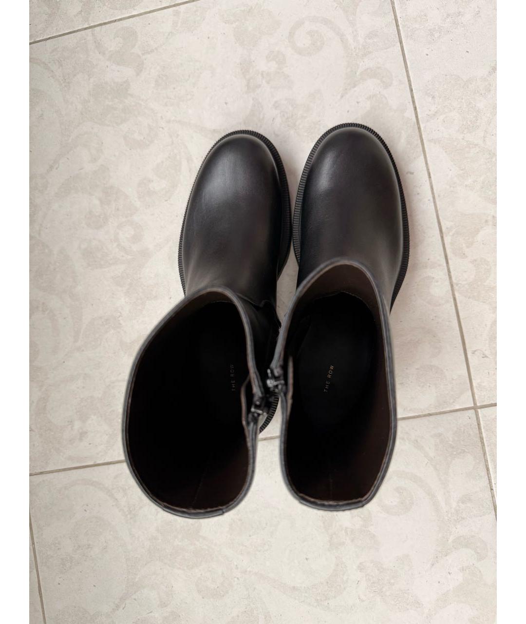 THE ROW Черные кожаные полусапоги, фото 3