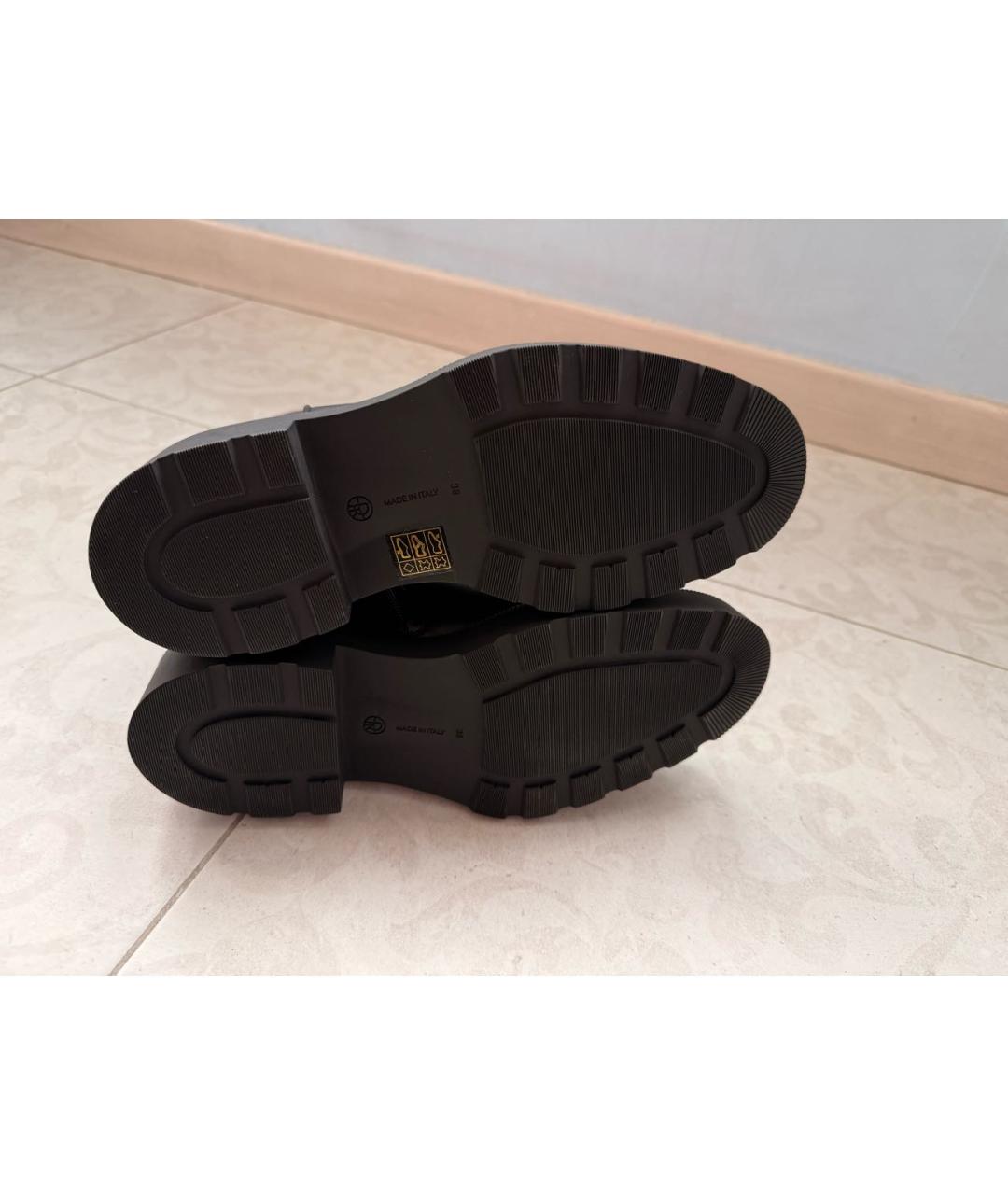 THE ROW Черные кожаные полусапоги, фото 5