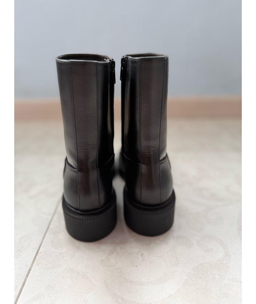 THE ROW Черные кожаные полусапоги, фото 4