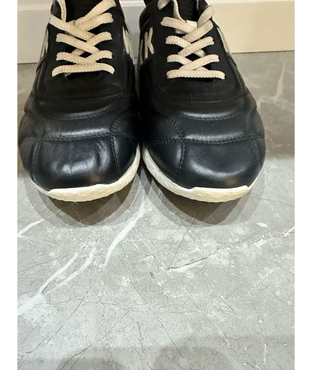 BIKKEMBERGS Черные кожаные высокие кроссовки / кеды, фото 3