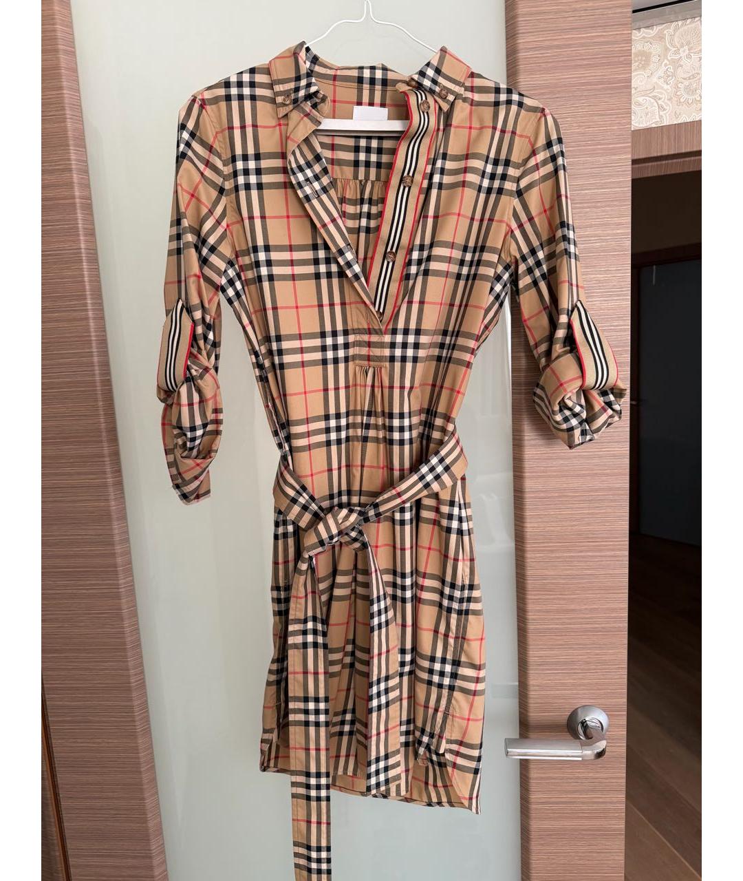 BURBERRY Мульти хлопковое повседневное платье, фото 2