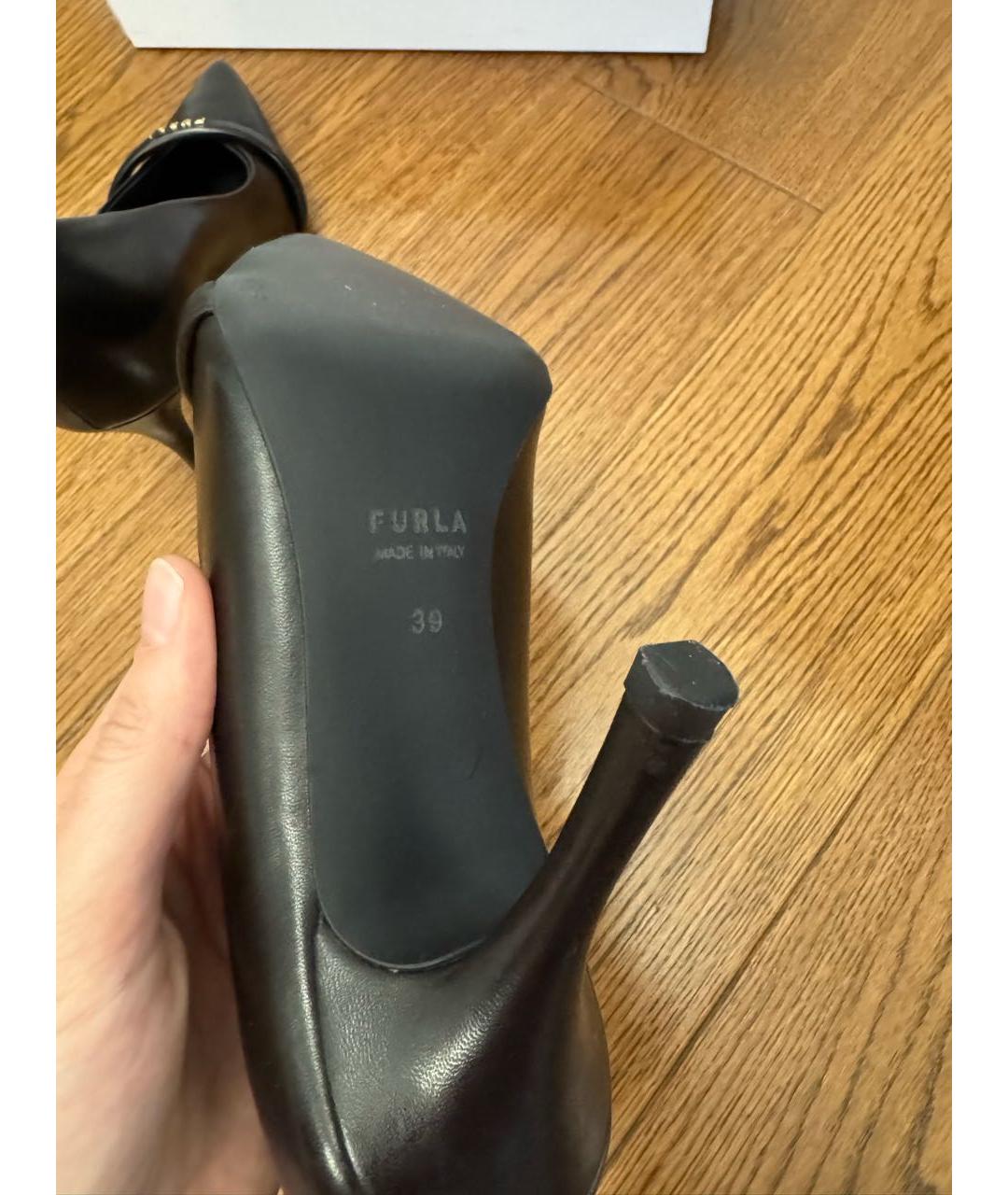 FURLA Черные кожаные туфли, фото 4