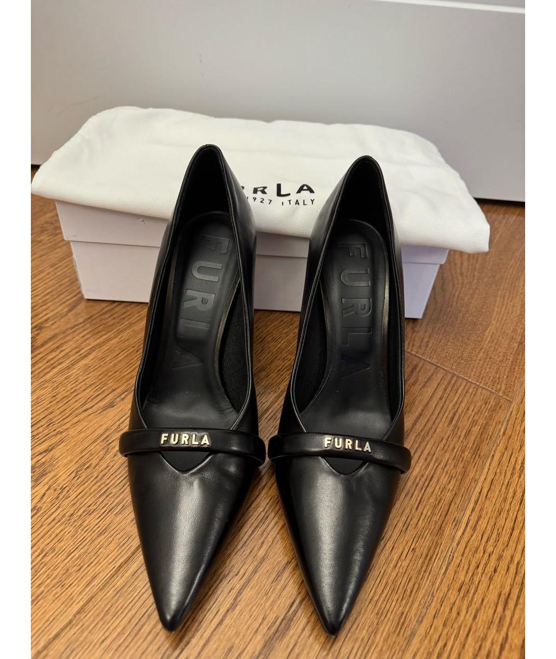 FURLA Черные кожаные туфли, фото 2