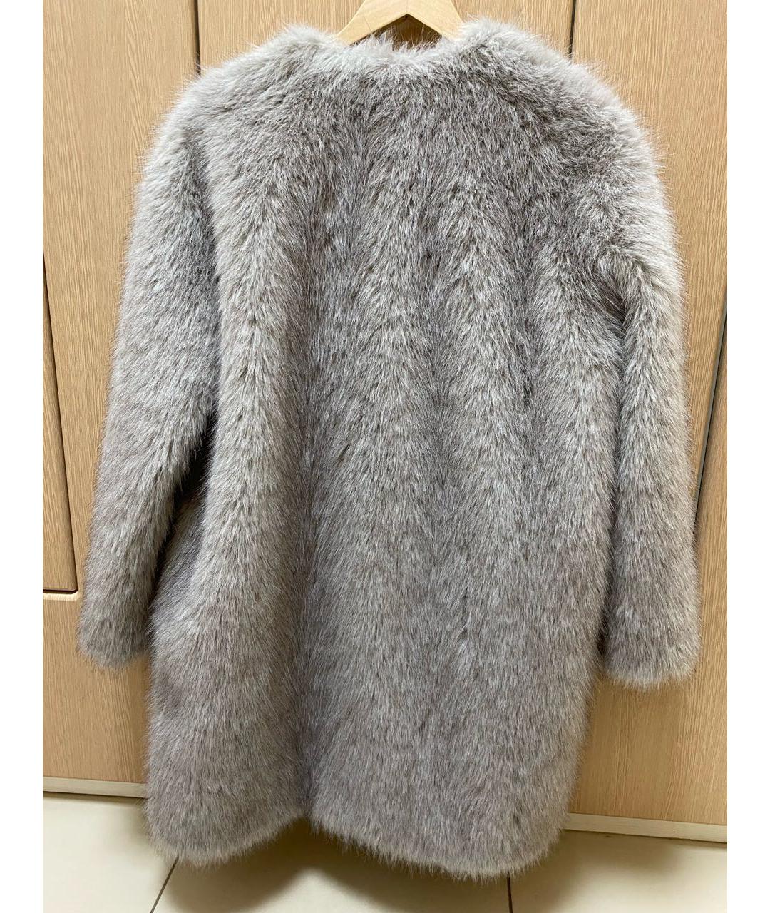 MAX MARA STUDIO Серая шуба, фото 2