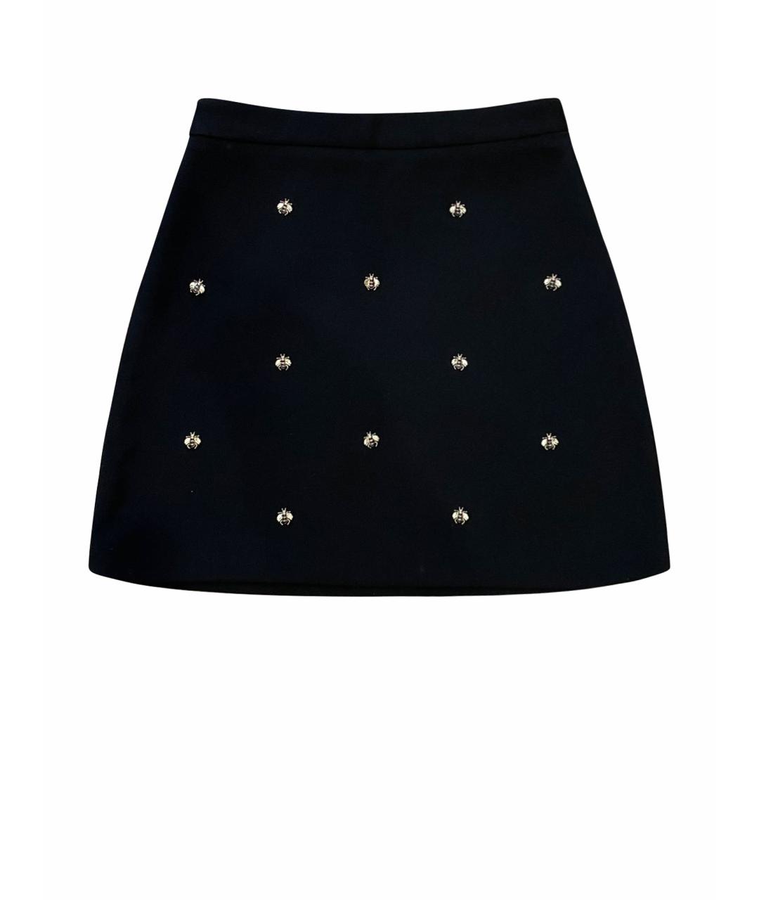 MAJE Черная полиэстеровая юбка мини, фото 1