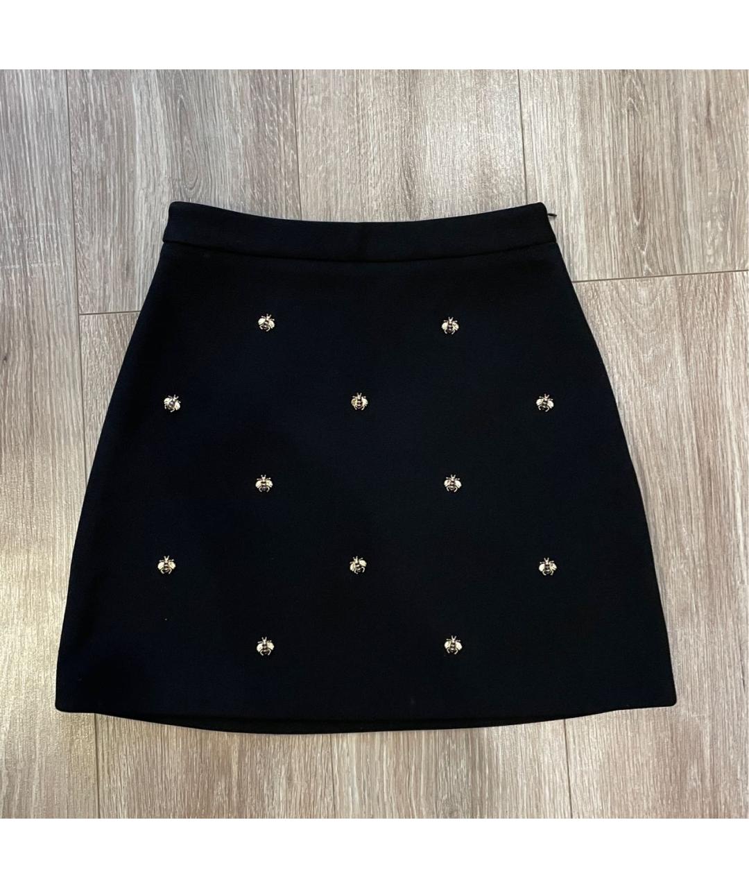 MAJE Черная полиэстеровая юбка мини, фото 6