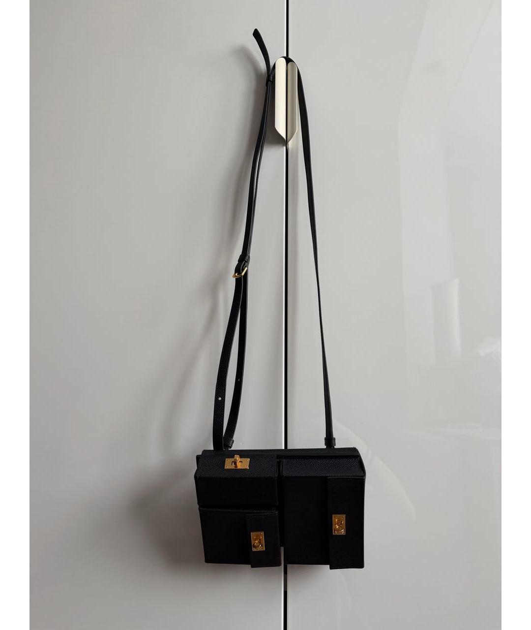 HERMES Черная кожаная сумка через плечо, фото 6