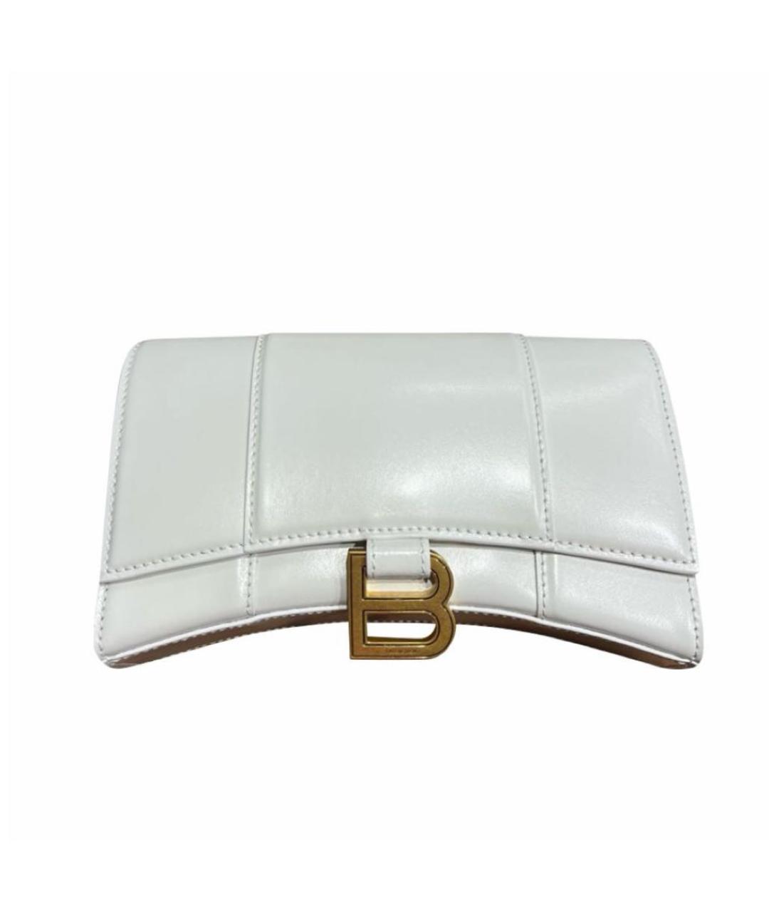 BALENCIAGA Белая кожаная сумка через плечо, фото 4