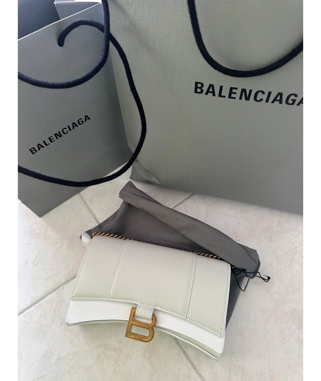 BALENCIAGA Белая кожаная сумка через плечо, фото 2