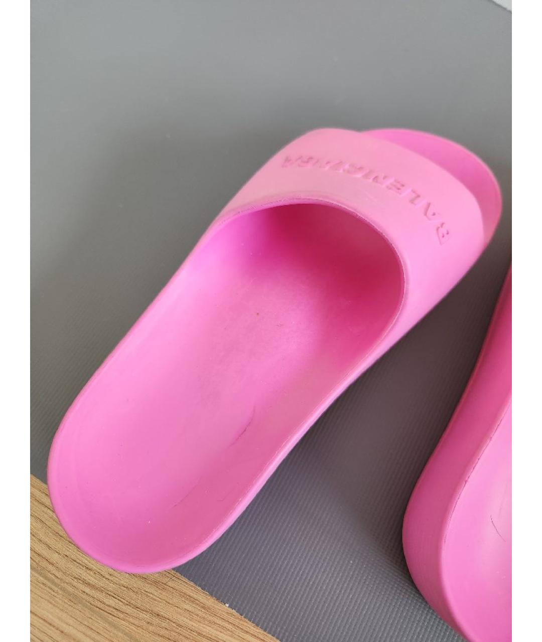 BALENCIAGA KIDS Фуксия резиновые сандалии и шлепанцы, фото 5