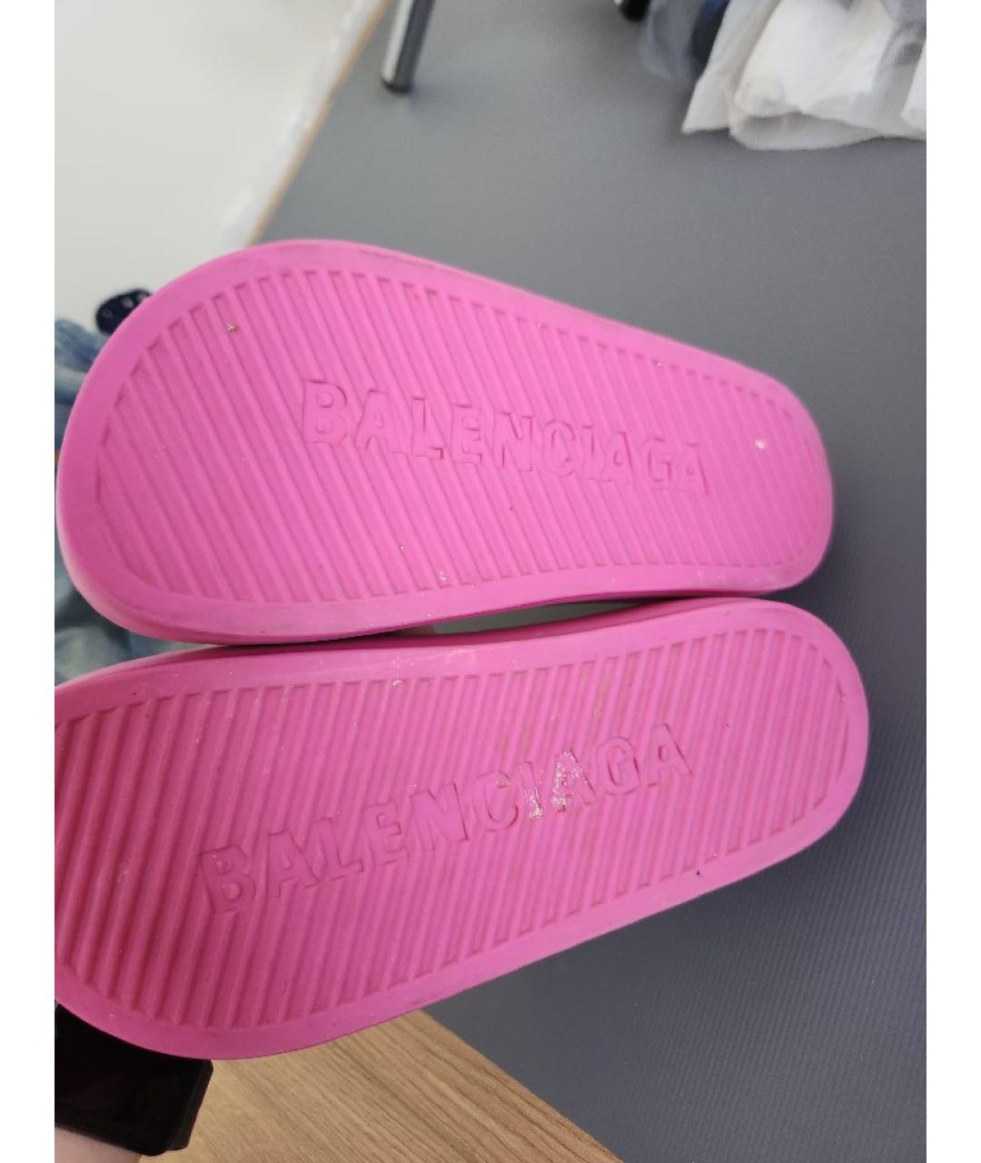 BALENCIAGA KIDS Фуксия резиновые сандалии и шлепанцы, фото 8
