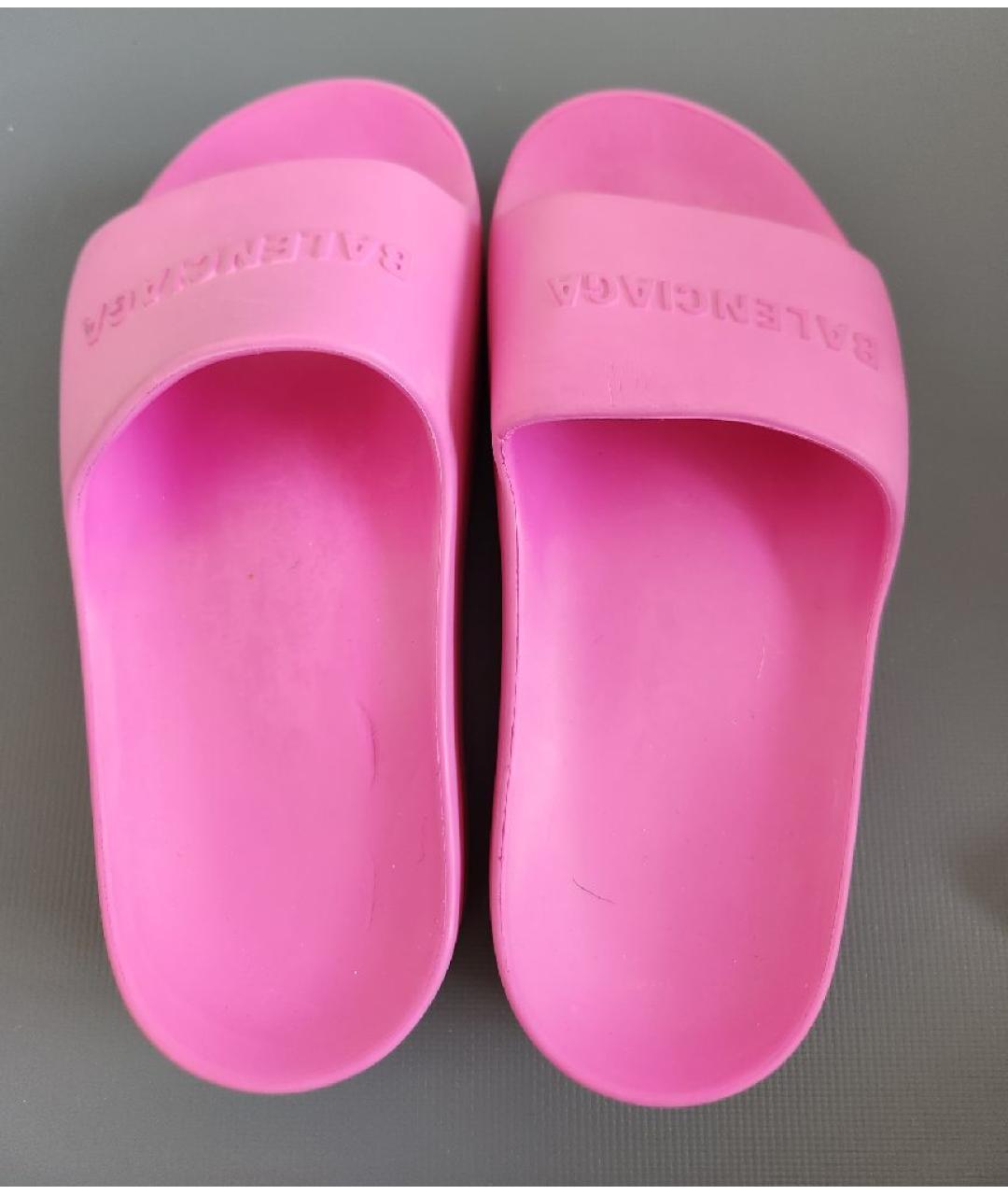 BALENCIAGA KIDS Фуксия резиновые сандалии и шлепанцы, фото 3