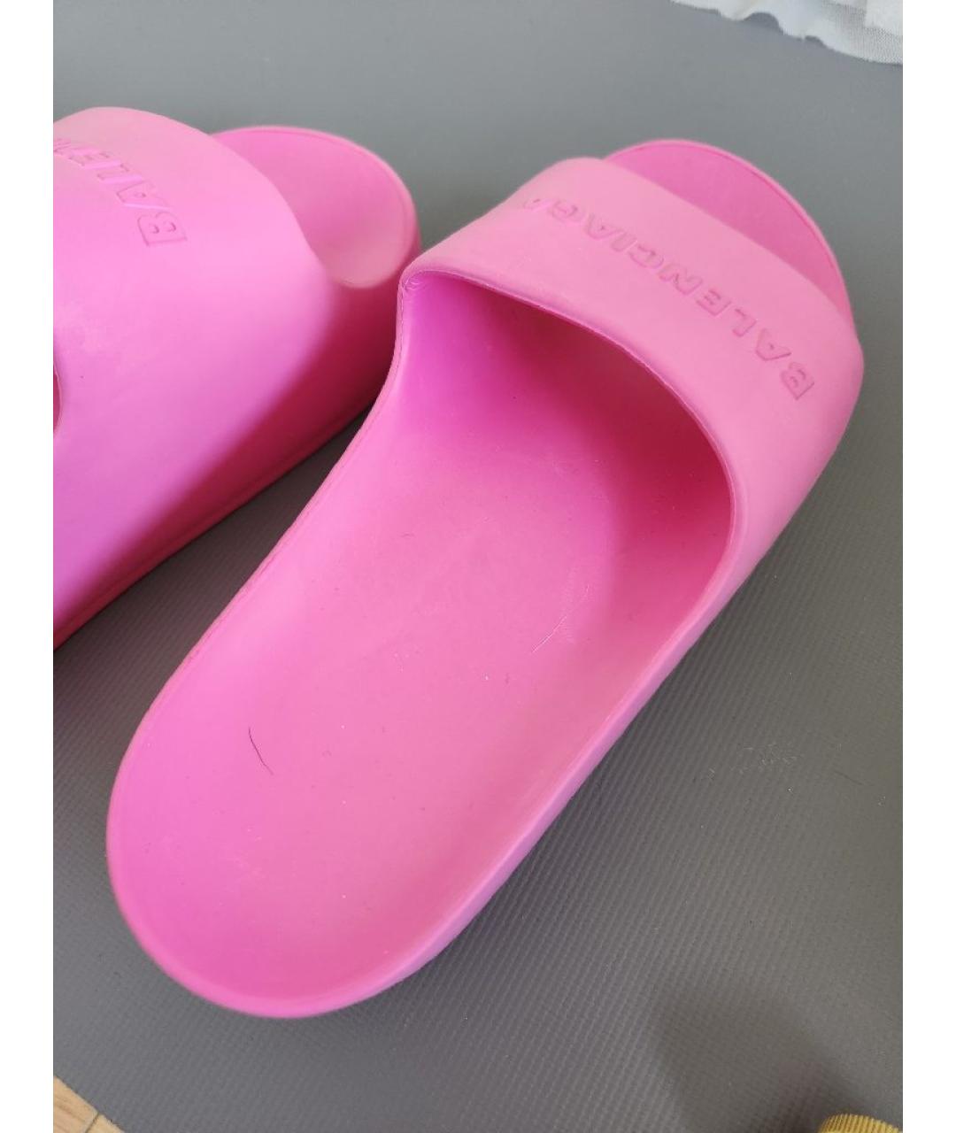 BALENCIAGA KIDS Фуксия резиновые сандалии и шлепанцы, фото 6