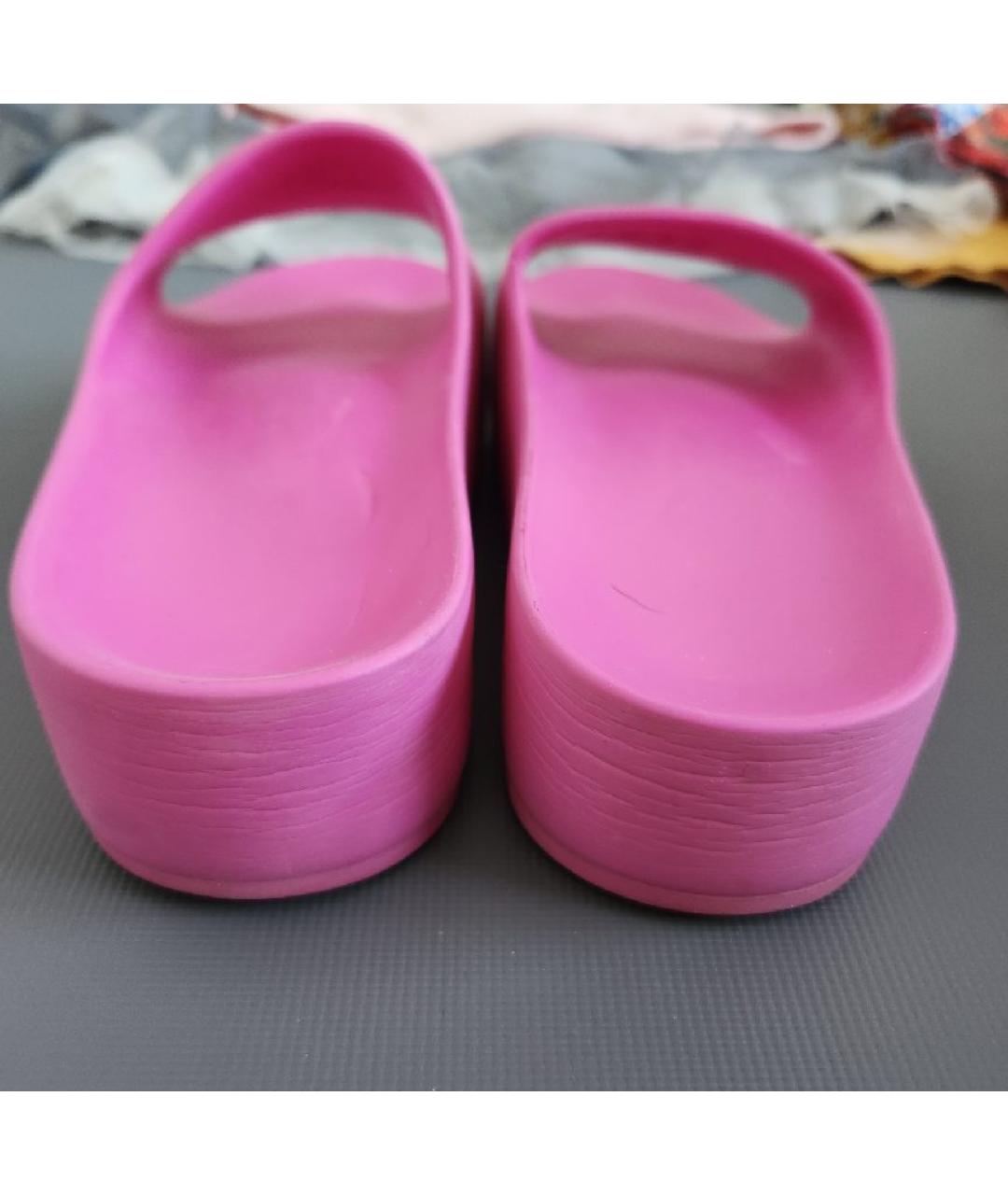 BALENCIAGA KIDS Фуксия резиновые сандалии и шлепанцы, фото 4