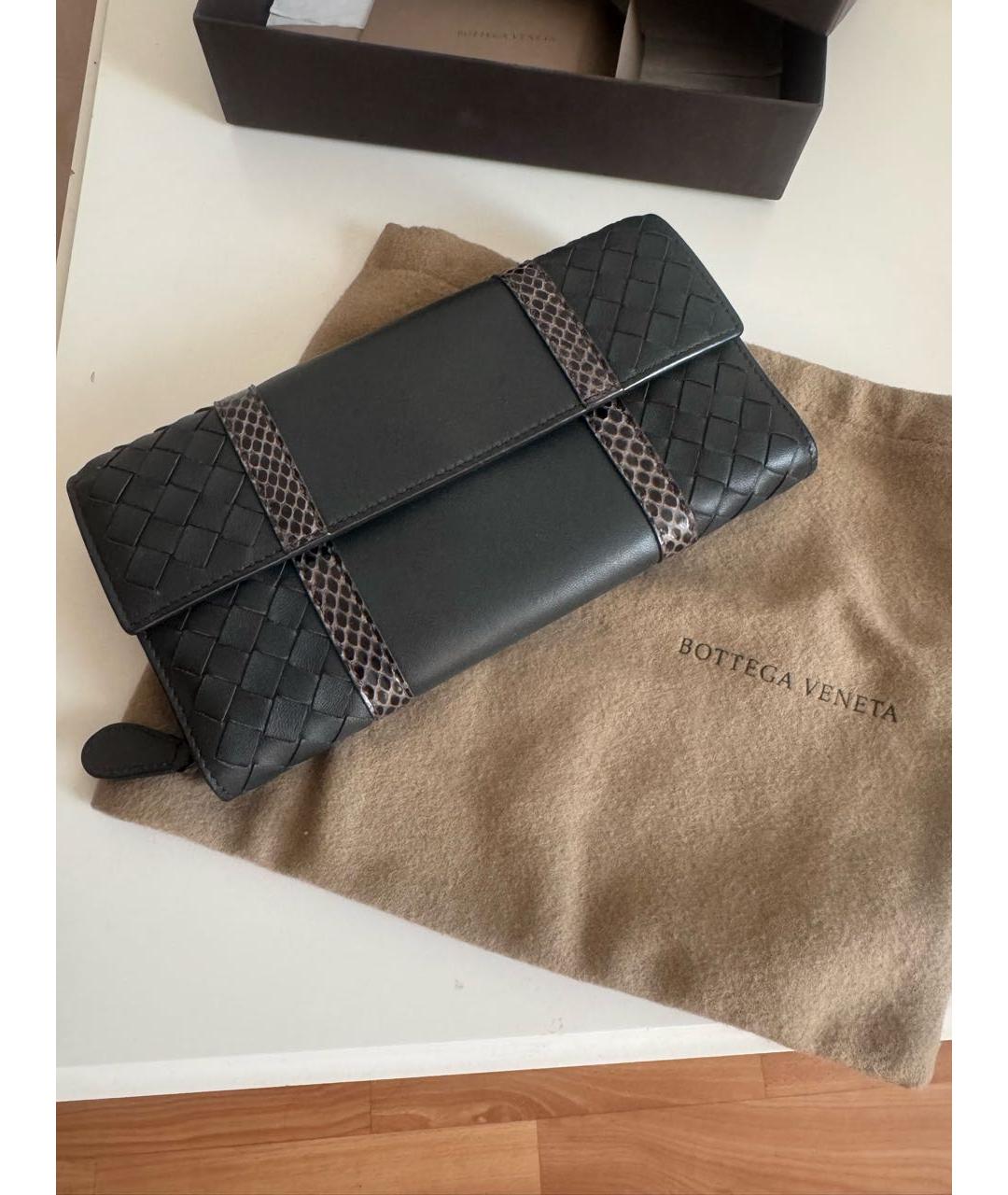 BOTTEGA VENETA Серый кошелек из экзотической кожи, фото 2