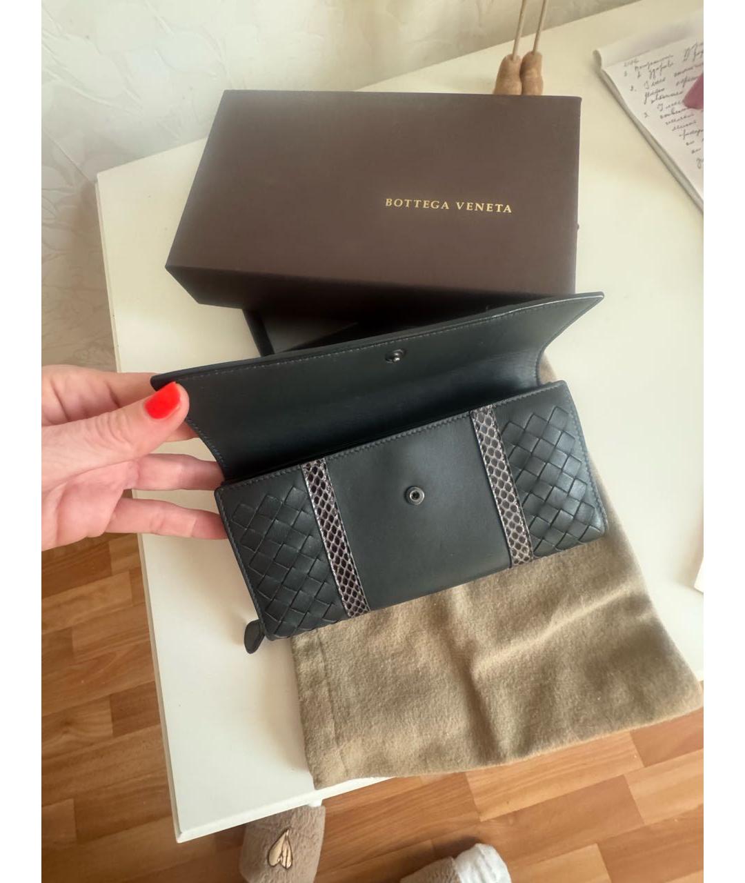 BOTTEGA VENETA Серый кошелек из экзотической кожи, фото 5