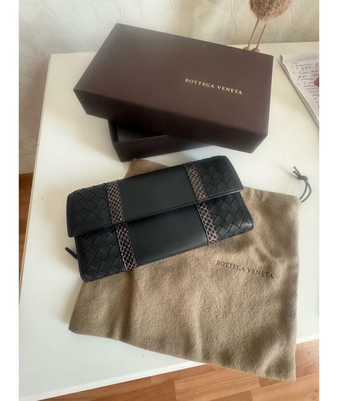 BOTTEGA VENETA Серый кошелек из экзотической кожи, фото 3