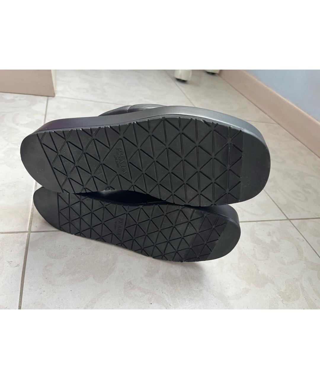 PRADA Черные кожаные сандалии, фото 6