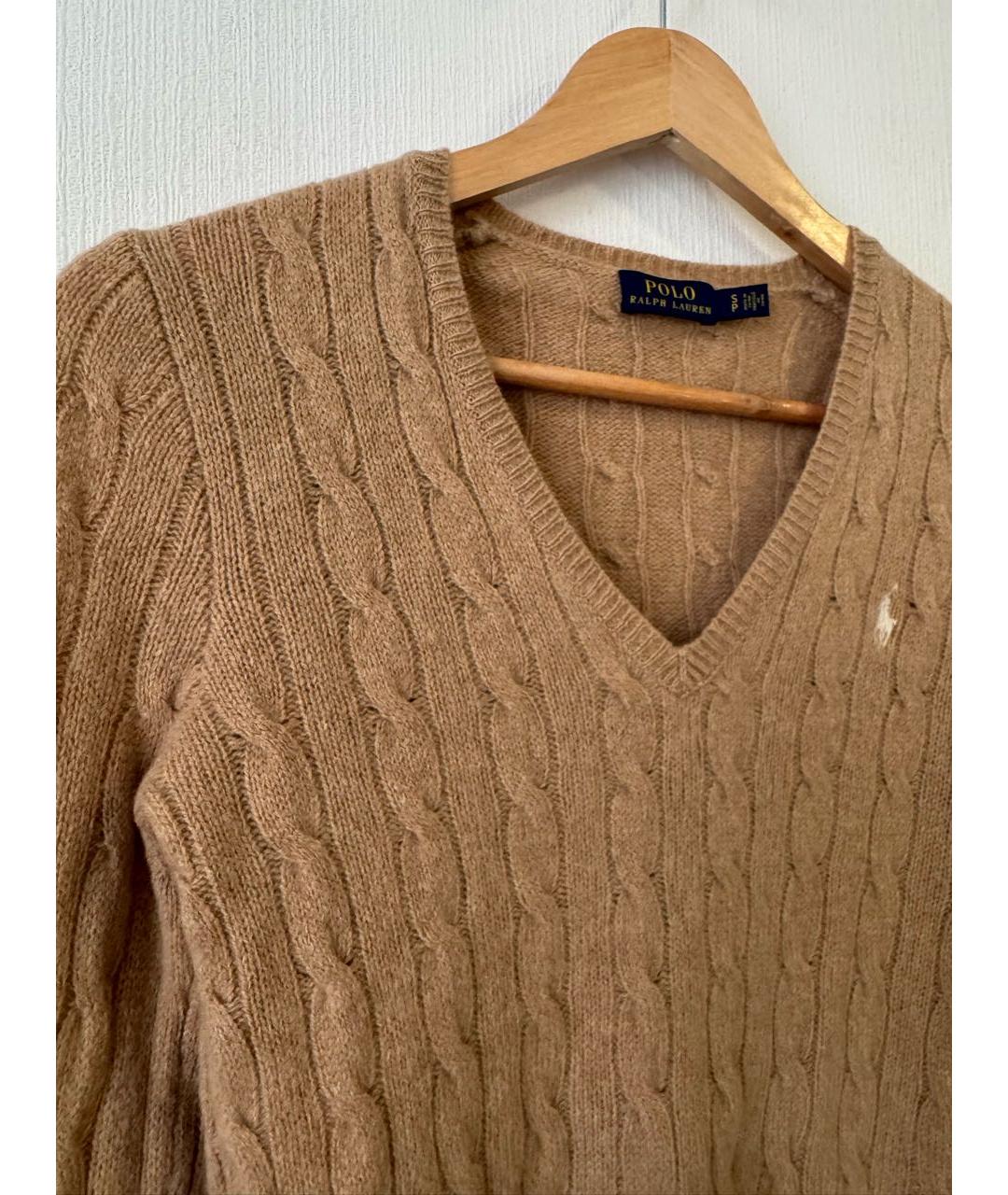 POLO RALPH LAUREN Бежевый шерстяной джемпер / свитер, фото 7