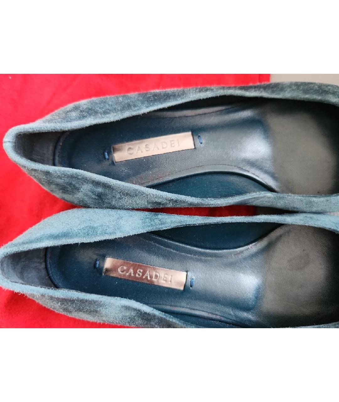 CASADEI Темно-синие замшевые балетки, фото 7