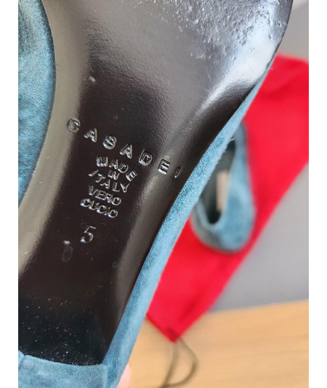 CASADEI Темно-синие замшевые балетки, фото 5