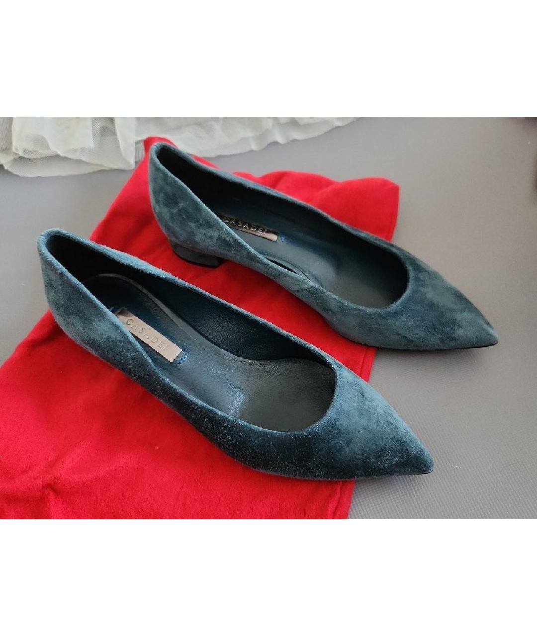CASADEI Темно-синие замшевые балетки, фото 9