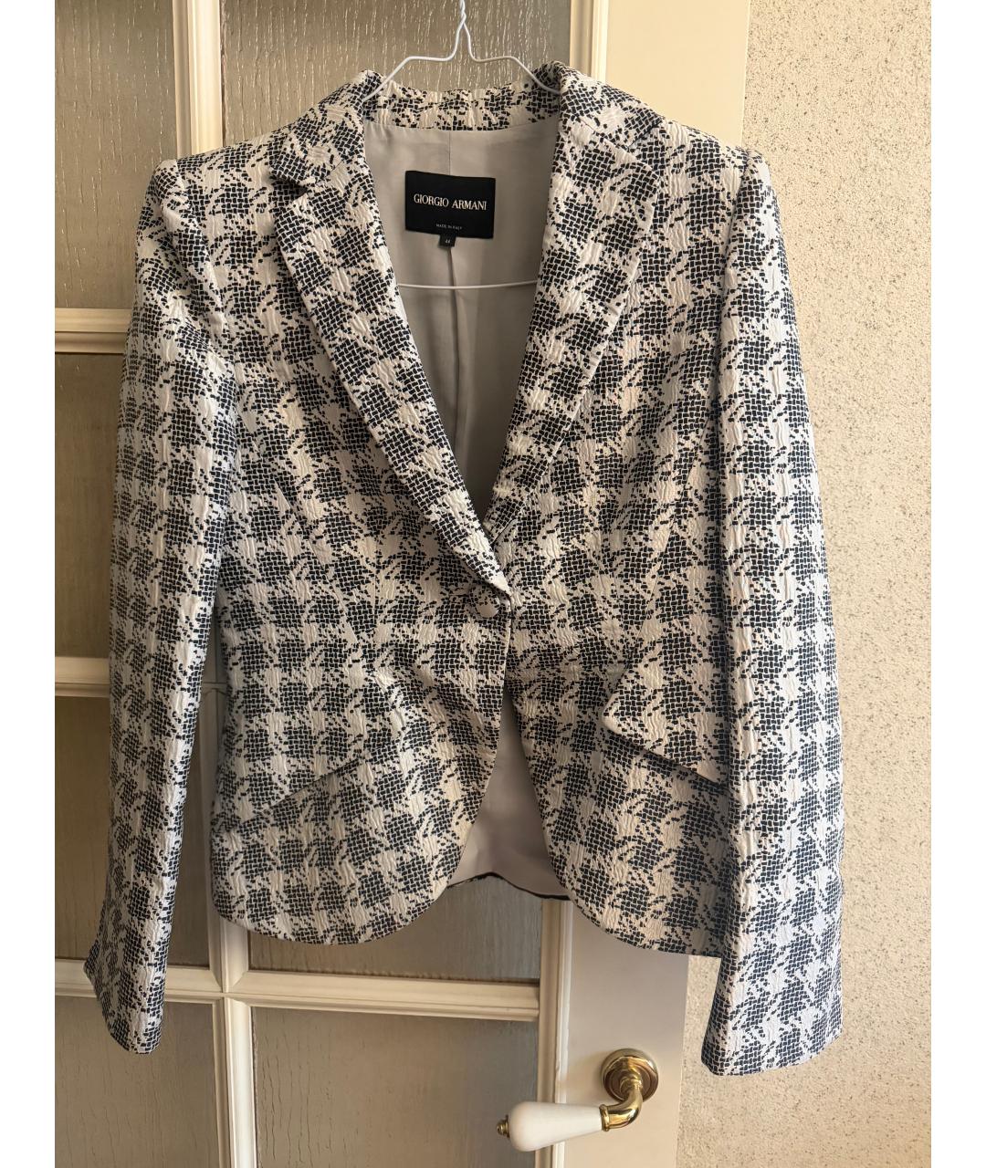 GIORGIO ARMANI Белый ацетатный жакет/пиджак, фото 3
