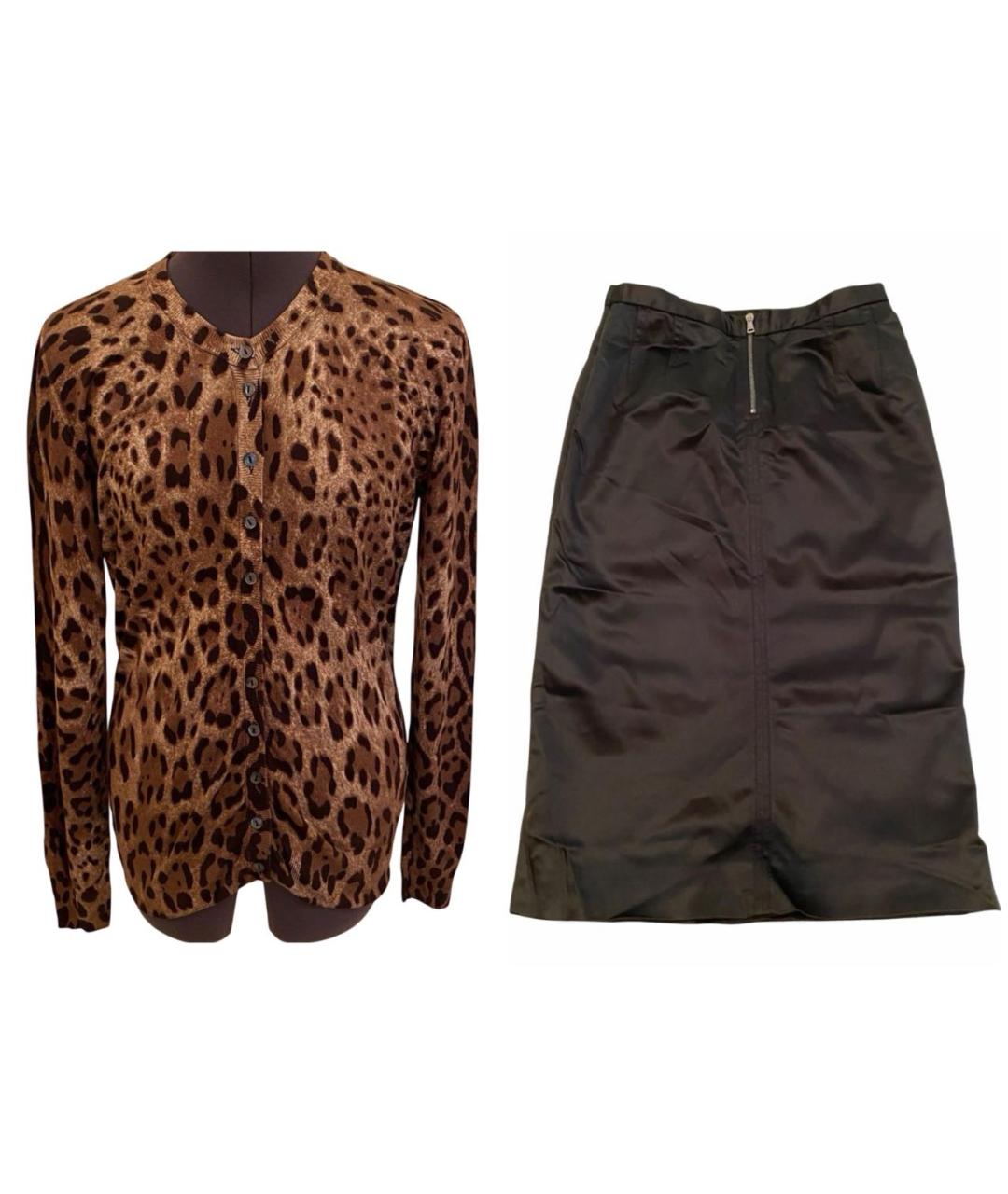 DOLCE&GABBANA Коричневый костюм с юбками, фото 9