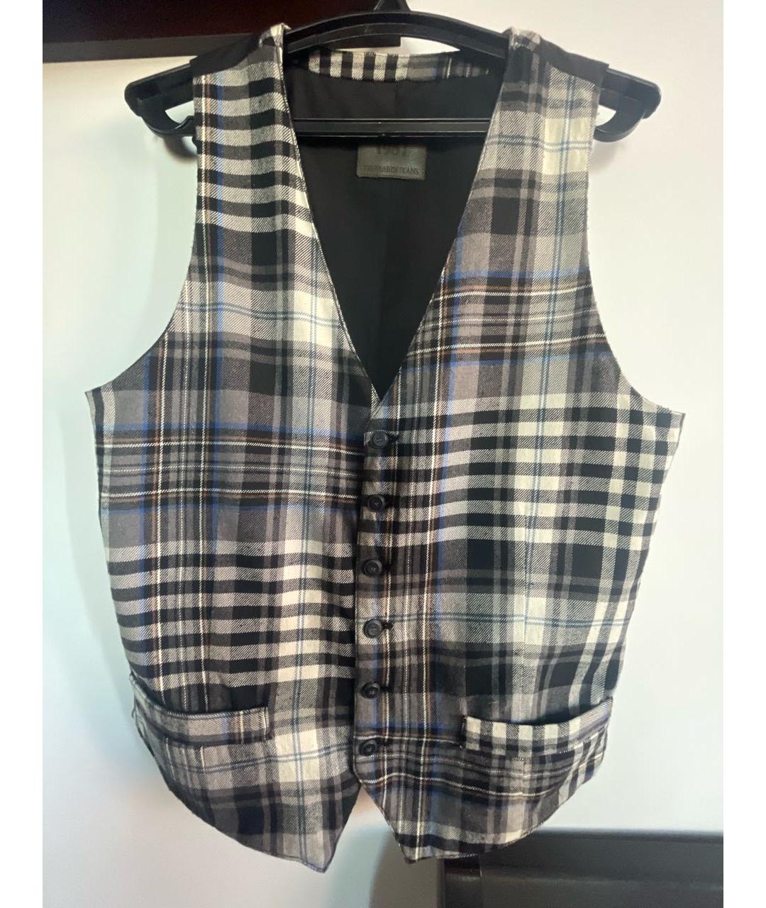 TRUSSARDI JEANS Серый хлопковый жилет, фото 5