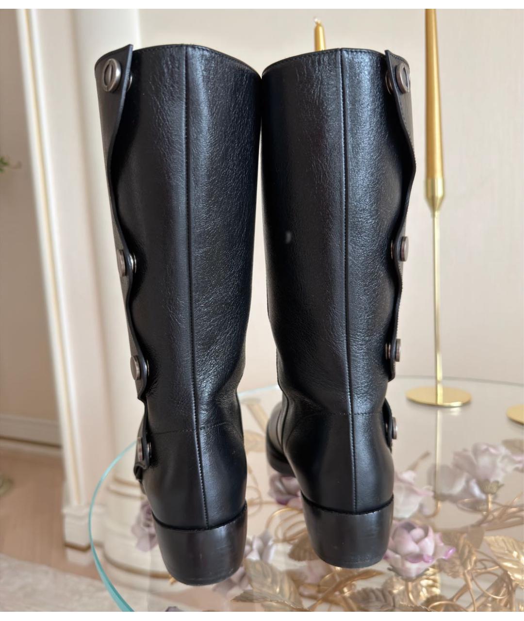 CHRISTIAN DIOR Черные кожаные полусапоги, фото 4