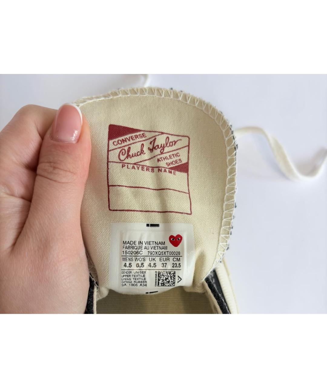 COMME DES GARÇONS PLAY Черные кеды, фото 5