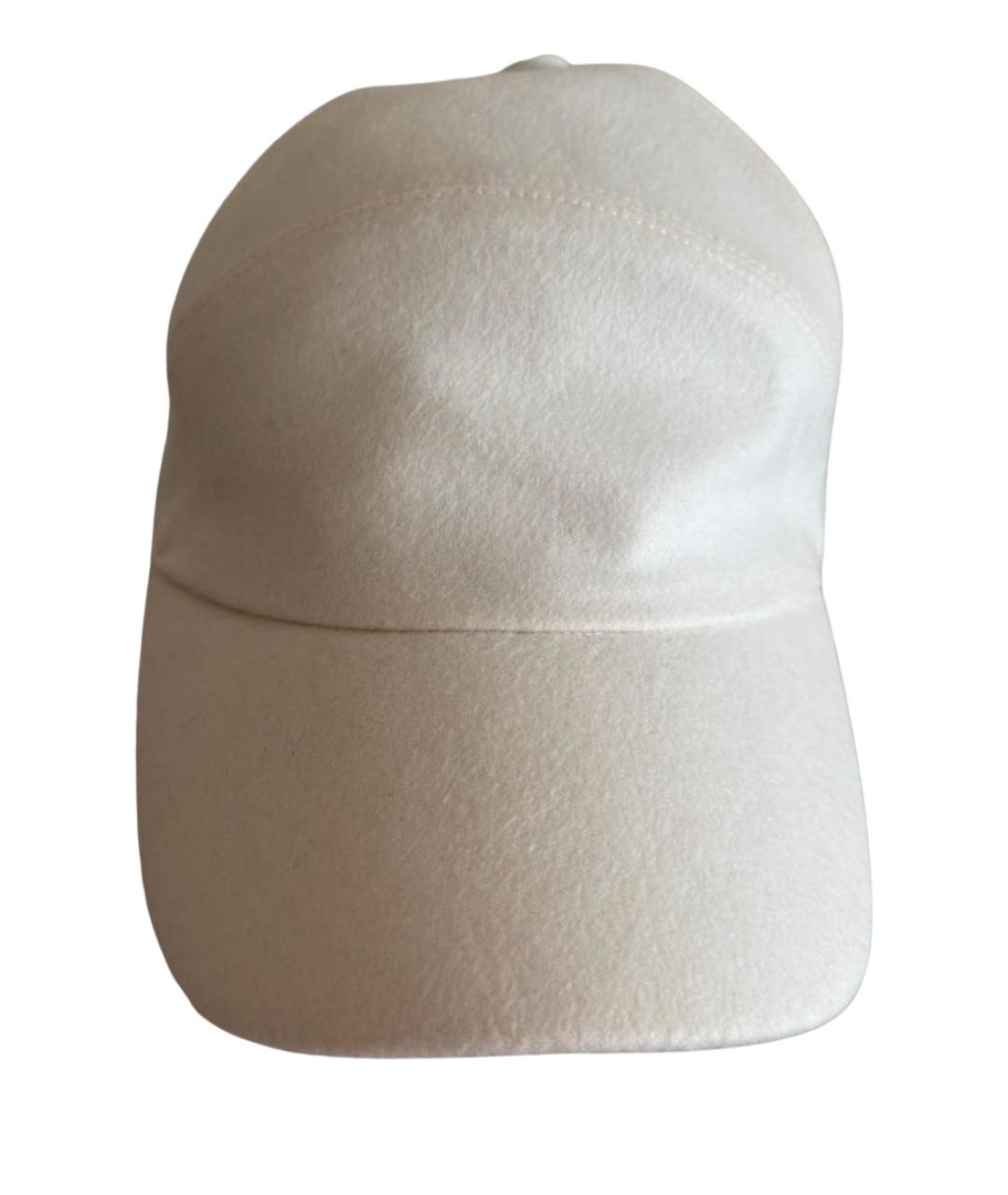 LORO PIANA Белая кашемировая кепка, фото 1