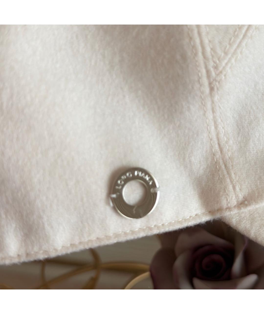 LORO PIANA Белая кашемировая кепка, фото 3