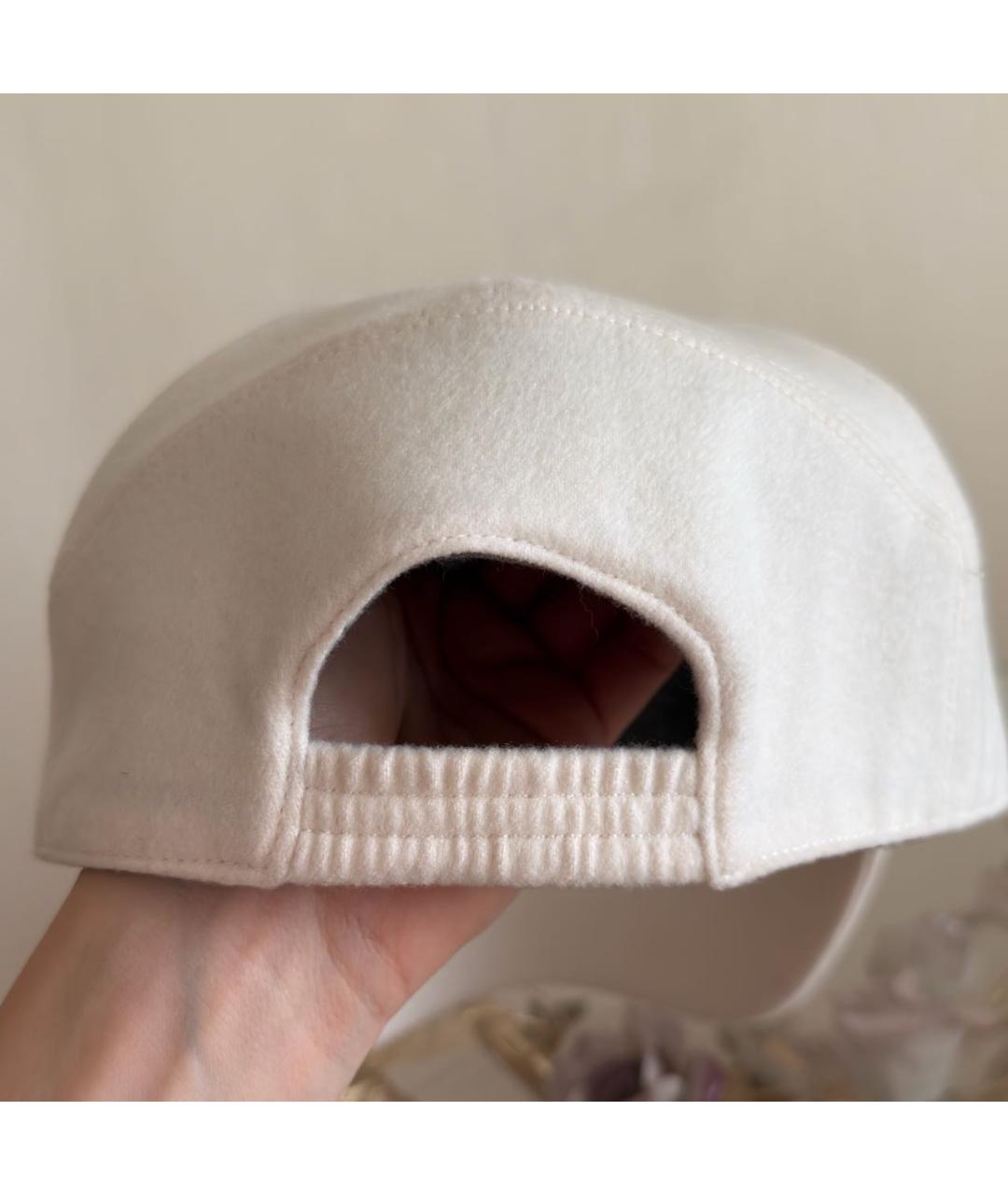 LORO PIANA Белая кашемировая кепка, фото 4