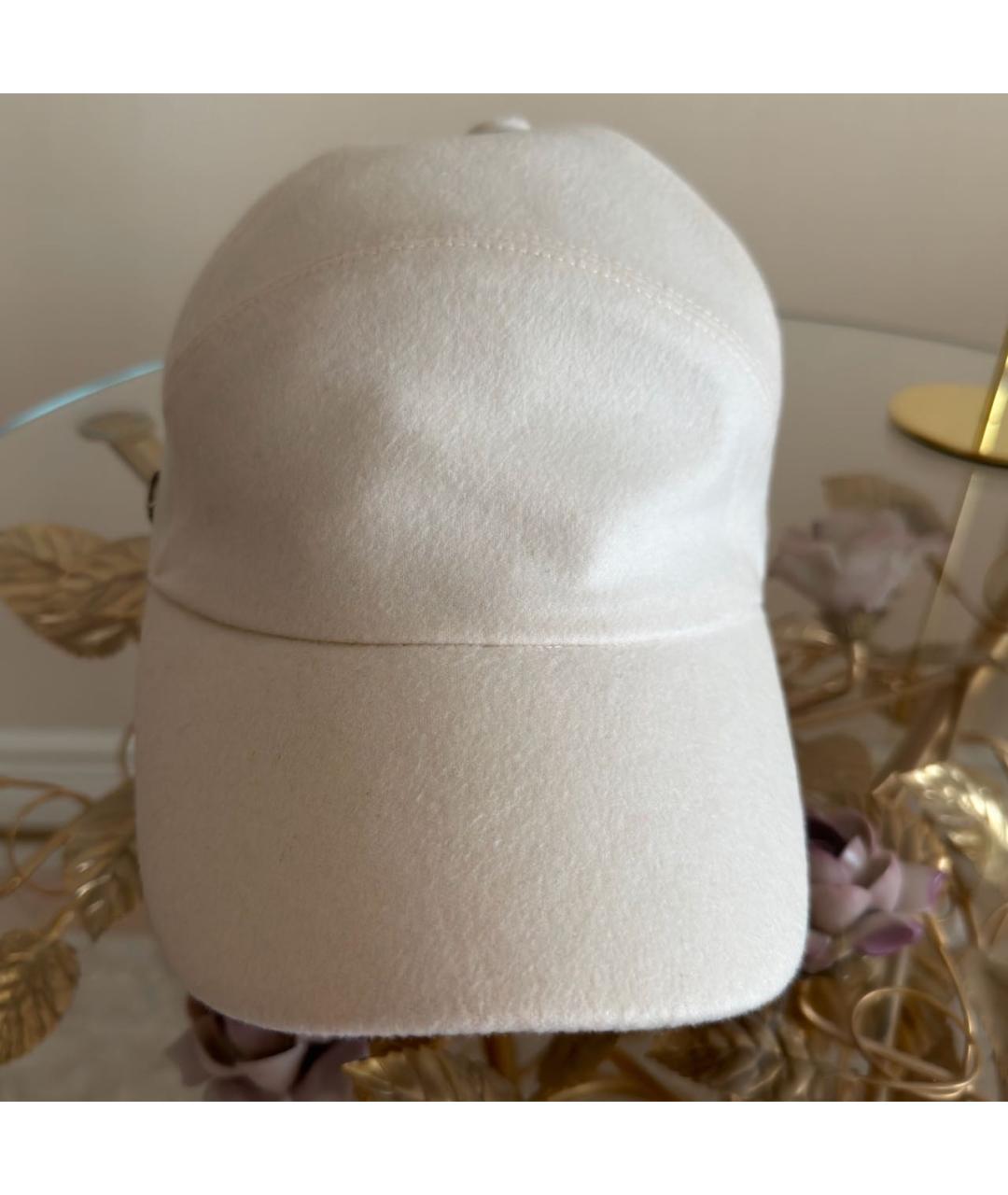 LORO PIANA Белая кашемировая кепка, фото 6