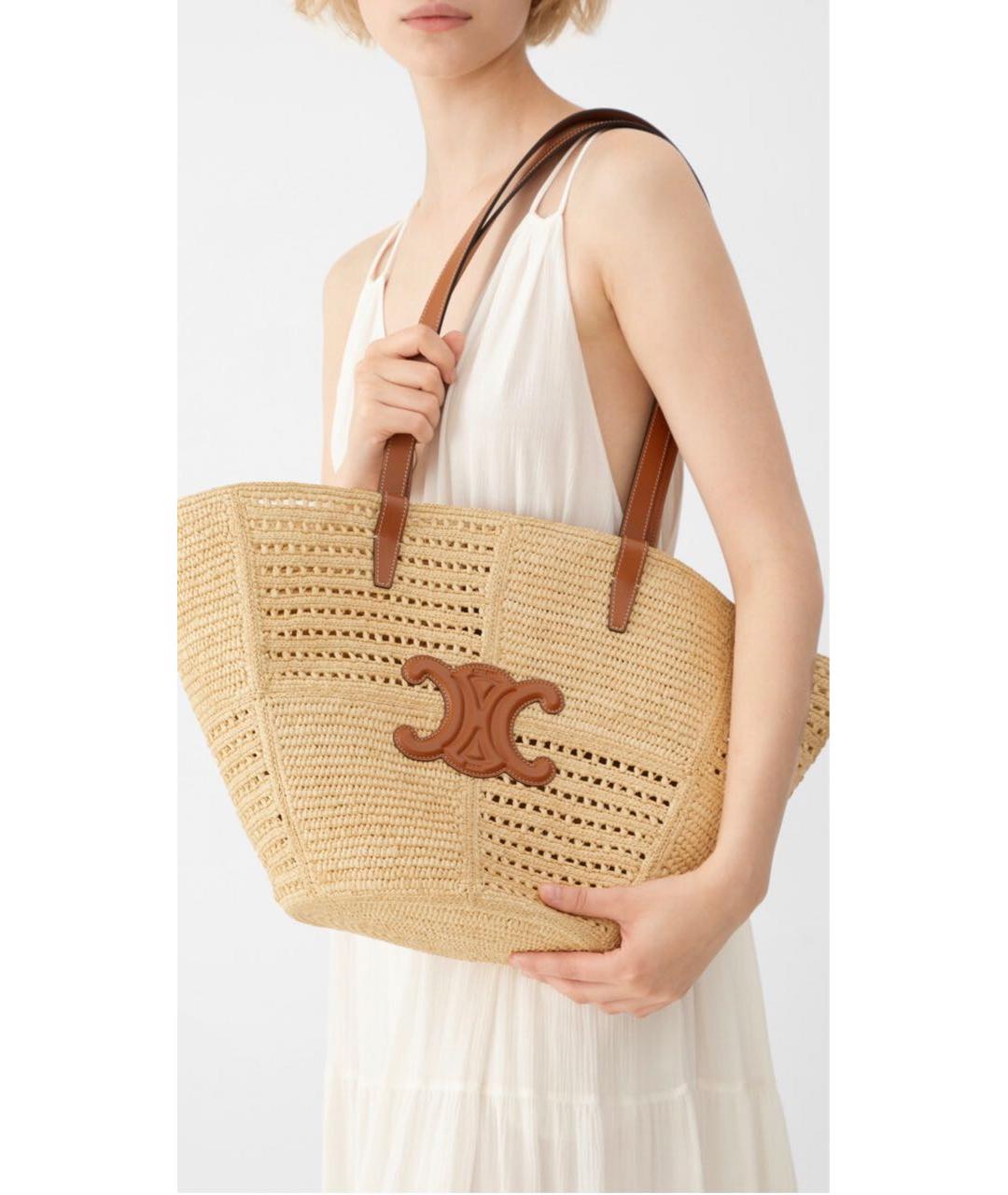 CELINE Бежевая пляжная сумка, фото 6