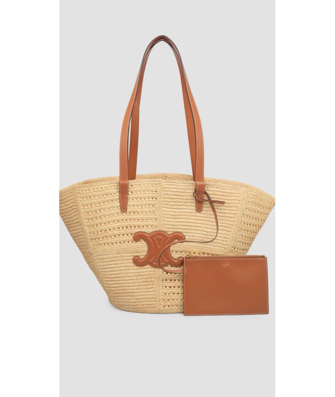 CELINE Бежевая пляжная сумка, фото 4