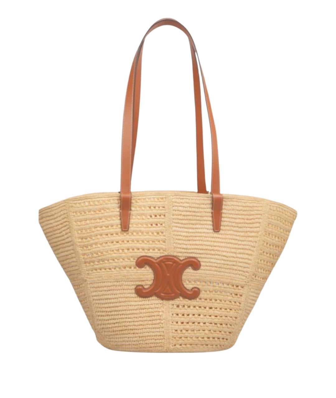 CELINE Бежевая пляжная сумка, фото 1