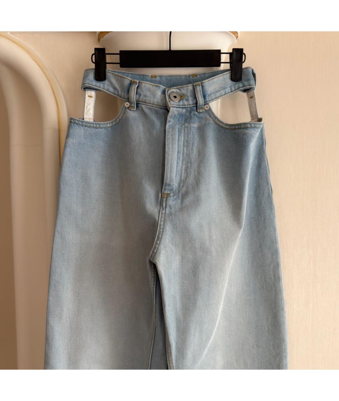 MAISON MARGIELA Голубые хлопковые прямые джинсы, фото 2