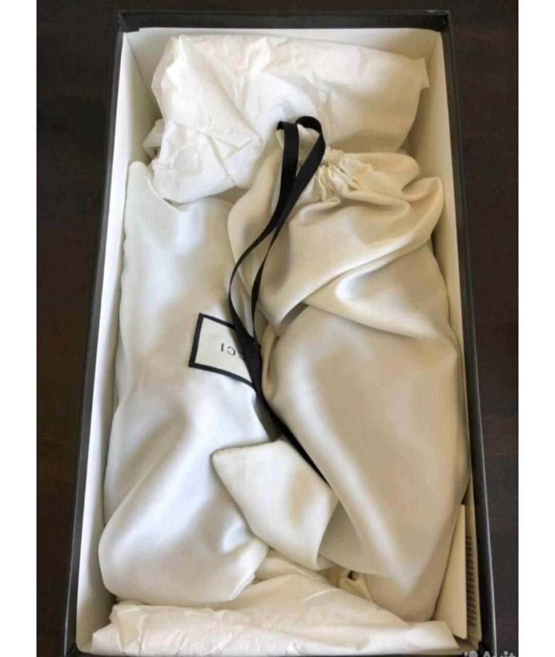 GUCCI Черные кожаные низкие кроссовки / кеды, фото 4