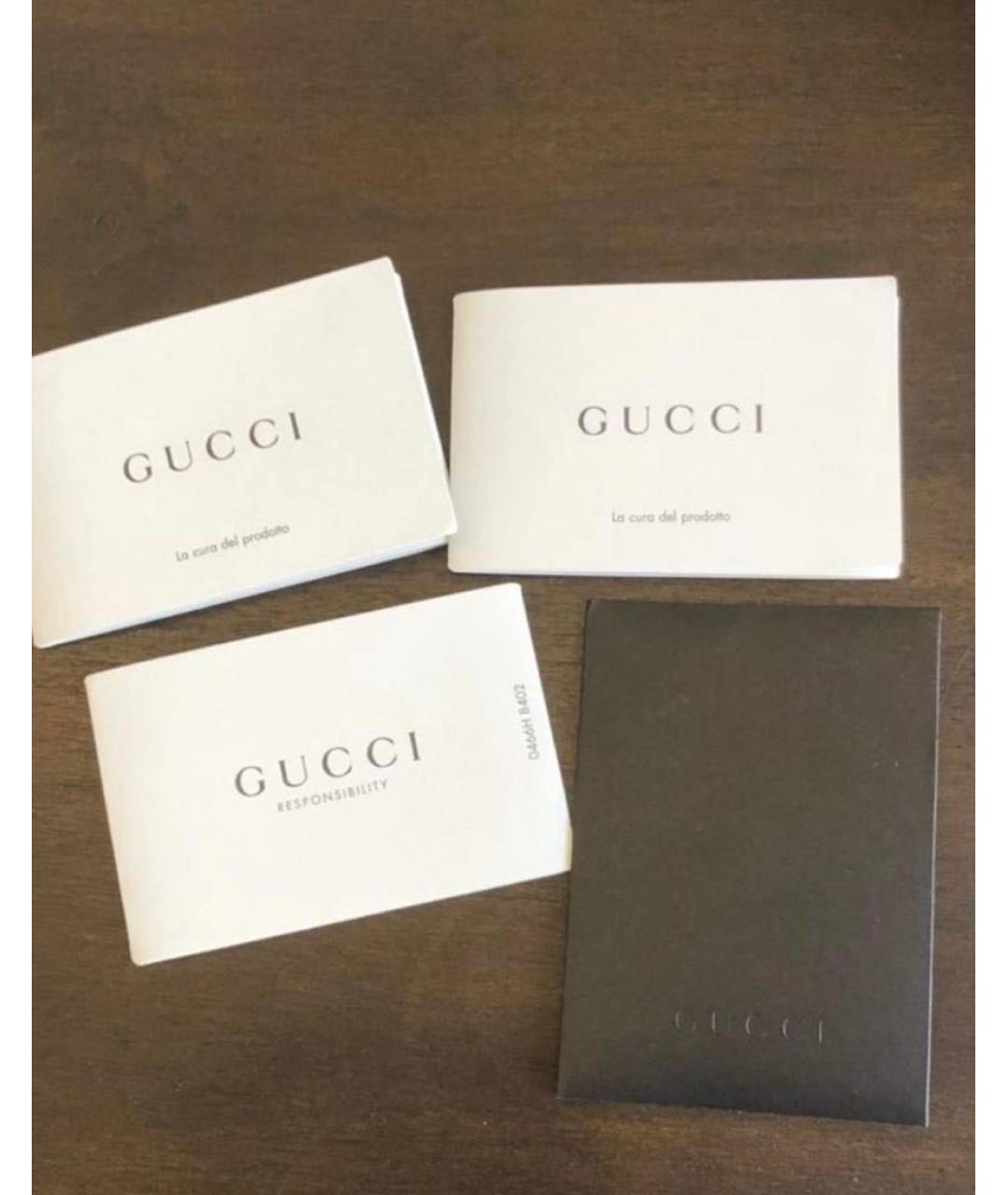 GUCCI Черные кожаные низкие кроссовки / кеды, фото 5