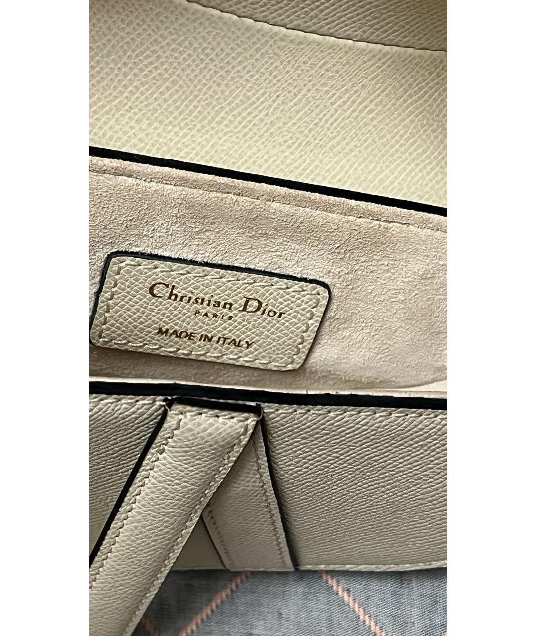 CHRISTIAN DIOR Белая кожаная сумка с короткими ручками, фото 4