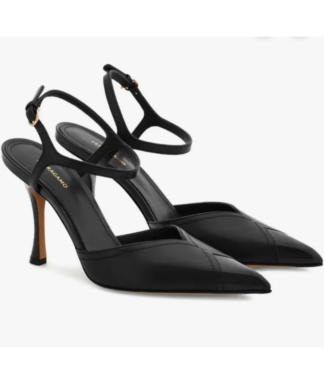 FERRAGAMO Черные кожаные туфли, фото 2