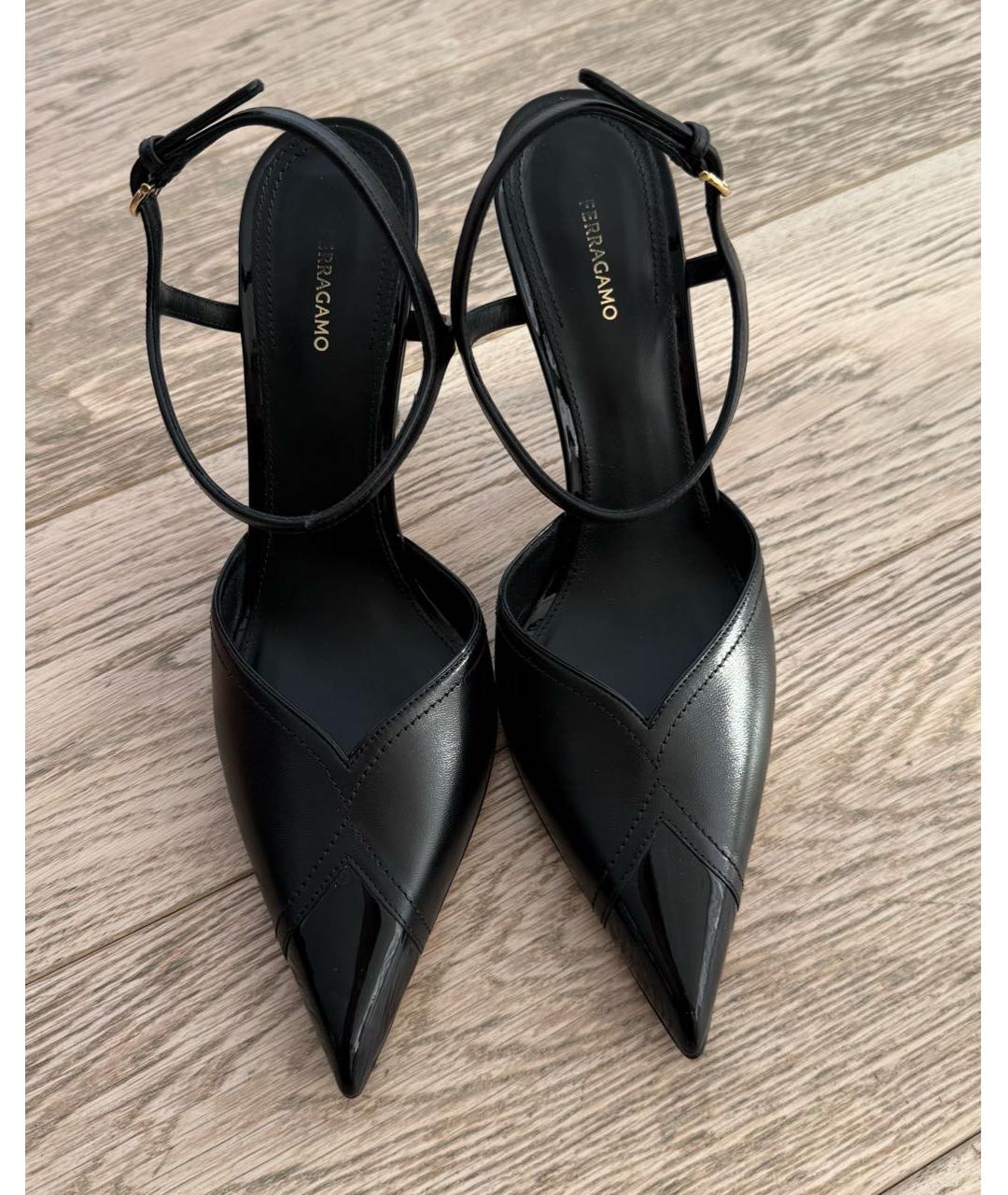 FERRAGAMO Черные кожаные туфли, фото 3